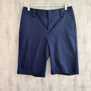 Lauren Ralph Lauren Shorts Women 6 Hi Rise Cotton Chino Bermuda Navy 11” Inseam